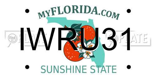 IWRU31 Florida License Plate