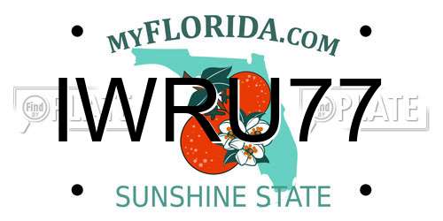 IWRU77 Florida License Plate