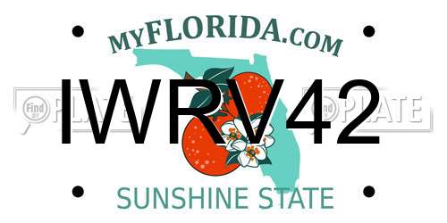 IWRV42 Florida License Plate