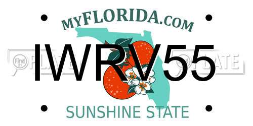 IWRV55 Florida License Plate