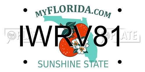 IWRV81 Florida License Plate