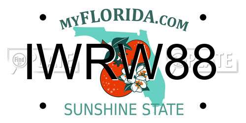 IWRW88 Florida License Plate