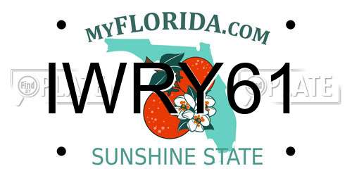 IWRY61 Florida License Plate