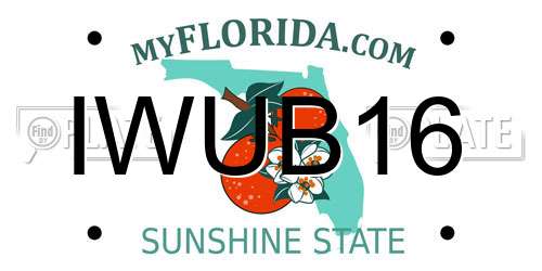 IWUB16 Florida License Plate