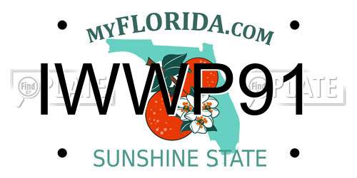 IWWP91 Florida License Plate