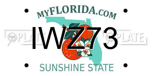 IWZ73 Florida License Plate