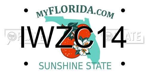 IWZC14 Florida License Plate
