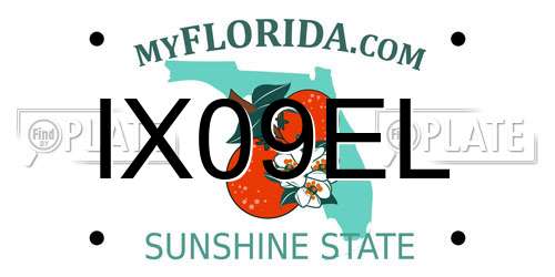 IX09EL Florida License Plate