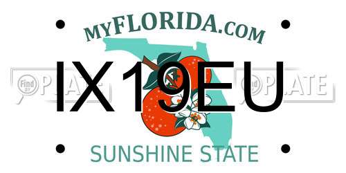 IX19EU Florida License Plate