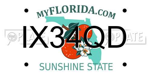 IX34QD Florida License Plate