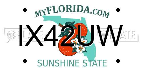 IX42UW Florida License Plate