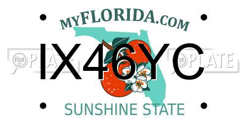 IX46YC Florida License Plate