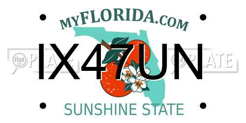 IX47UN Florida License Plate