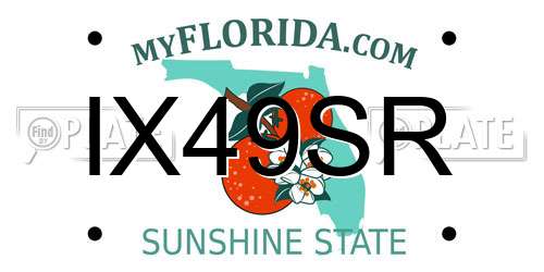 IX49SR Florida License Plate