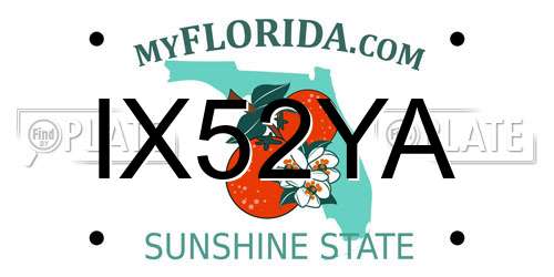 IX52YA Florida License Plate