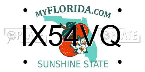 IX54VQ Florida License Plate