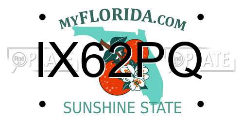 IX62PQ Florida License Plate