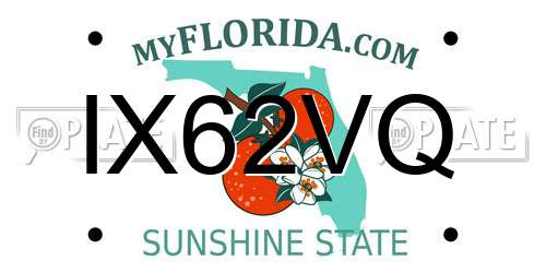 IX62VQ Florida License Plate