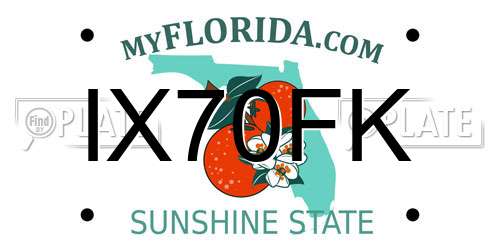 IX70FK Florida License Plate