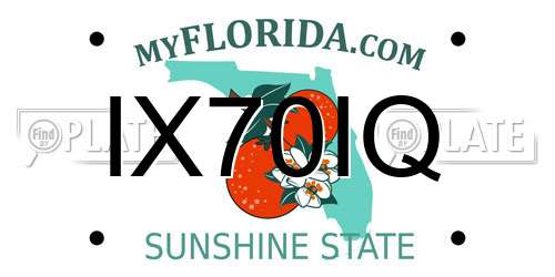 IX70IQ Florida License Plate