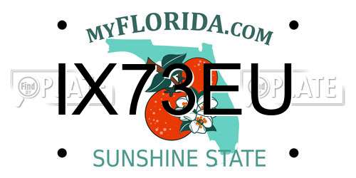 IX73EU Florida License Plate