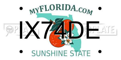 IX74DE Florida License Plate