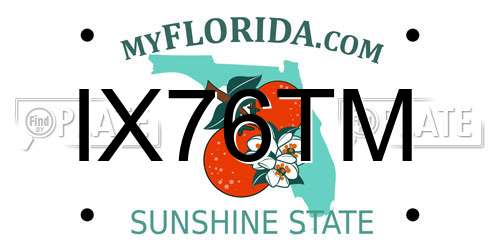 IX76TM Florida License Plate