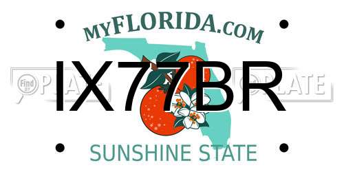 IX77BR Florida License Plate