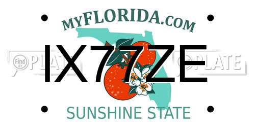 IX77ZE Florida License Plate