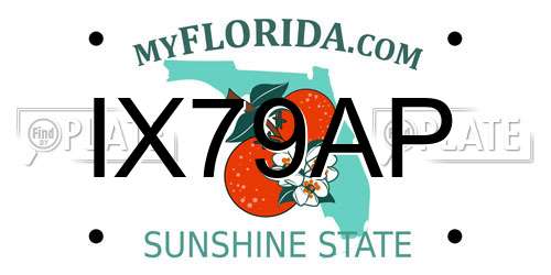 IX79AP Florida License Plate