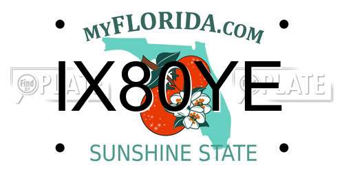 IX80YE Florida License Plate