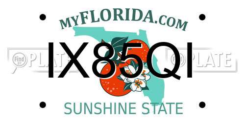IX85QI Florida License Plate