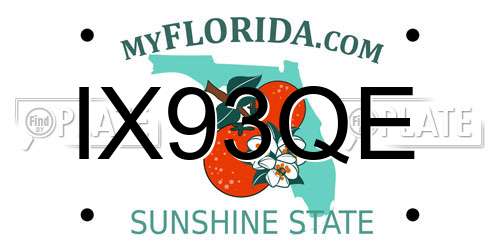 IX93QE Florida License Plate