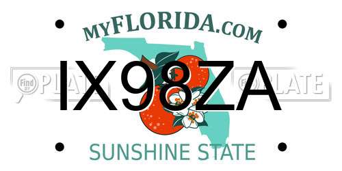 IX98ZA Florida License Plate