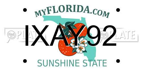IXAY92 Florida License Plate