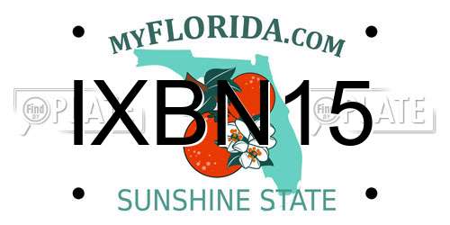 IXBN15 Florida License Plate