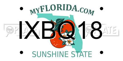IXBQ18 Florida License Plate