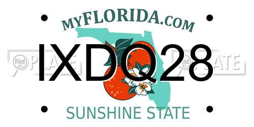IXDQ28 Florida License Plate