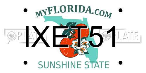 IXET51 Florida License Plate
