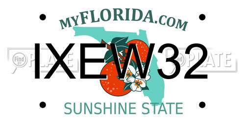 IXEW32 Florida License Plate