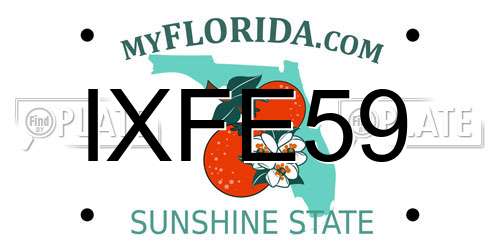 IXFE59 Florida License Plate