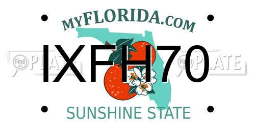 IXFH70 Florida License Plate