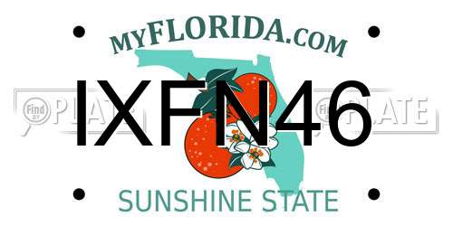 IXFN46 Florida License Plate