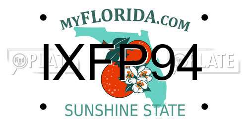 IXFP94 Florida License Plate
