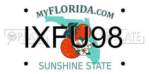 IXFU98 Florida License Plate