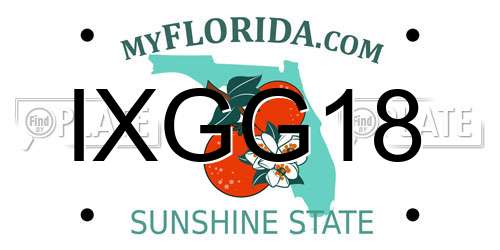 IXGG18 Florida License Plate
