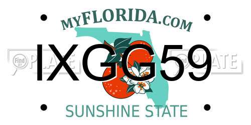 IXGG59 Florida License Plate