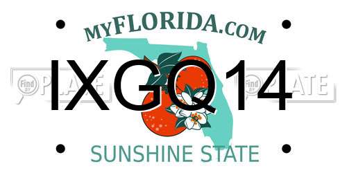 IXGQ14 Florida License Plate
