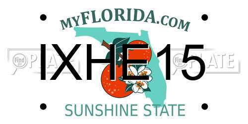 IXHE15 Florida License Plate