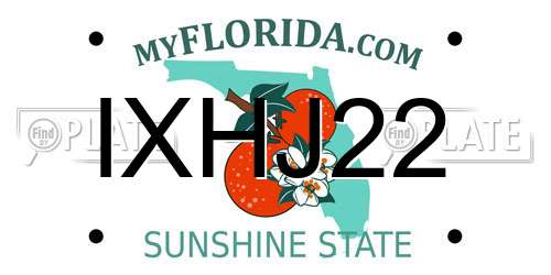 IXHJ22 Florida License Plate
